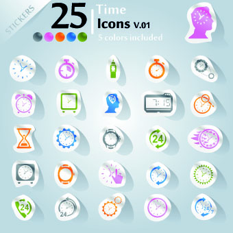 Icons stickers vector 11