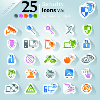 Icons stickers vector 13