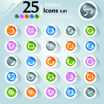 Icons stickers vector 15