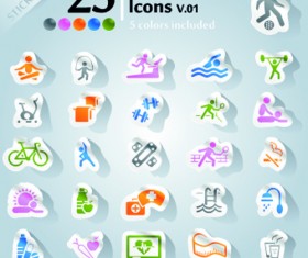 Icons stickers vector 16