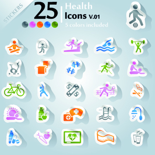 Icons stickers vector 16