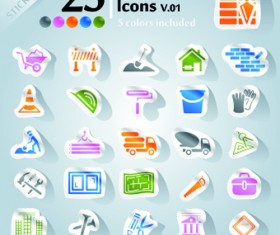Icons stickers vector 17
