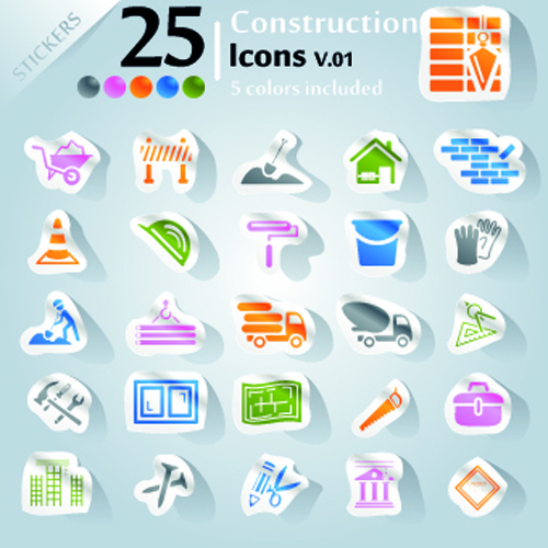 Icons stickers vector 17