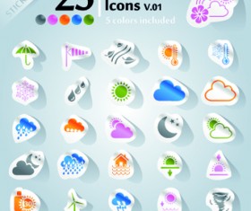 Icons stickers vector 18