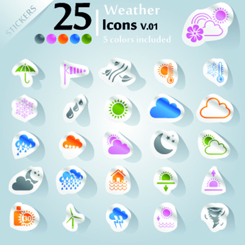 Icons stickers vector 18