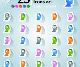 Icons stickers vector 19