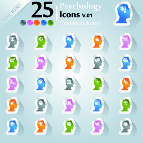 Icons stickers vector 19