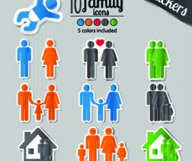 Icons stickers vector 02