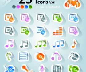 Icons stickers vector 20