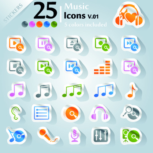 Icons stickers vector 20