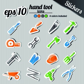 Icons stickers vector 03