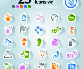 Icons stickers vector 06