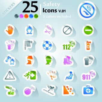 Icons stickers vector 06