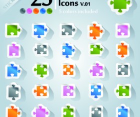 Icons stickers vector 07