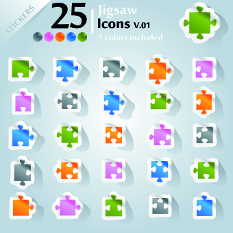 Icons stickers vector 07