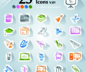 Icons stickers vector 09