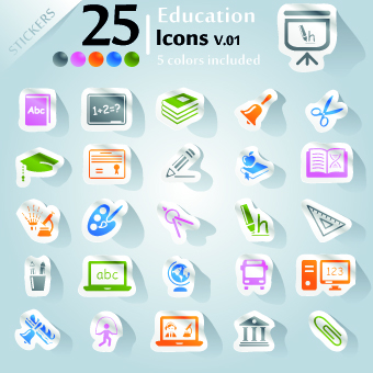 Icons stickers vector 09