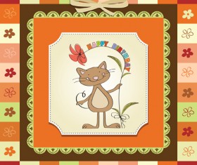 Cute Kid card design vector 02