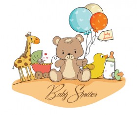 Cute Kid card design vector 03