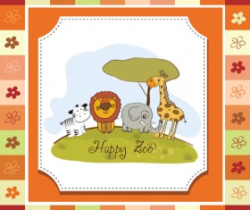Cute Kid card design vector 04