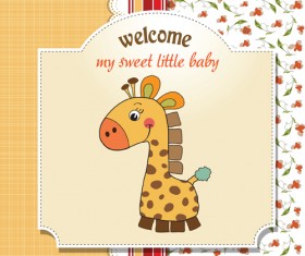 Cute Kid card design vector 08