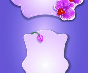 Flower and labels vector 03