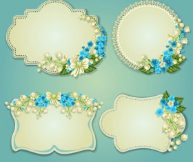 Flower and labels vector 04