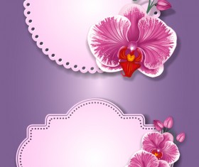 Flower and labels vector 05