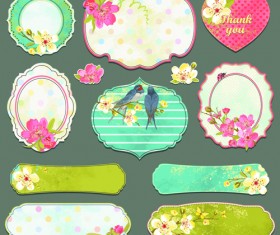 Vintage Sticker labels vector 06