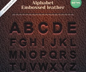 Set of Leather Alphabet vector 01