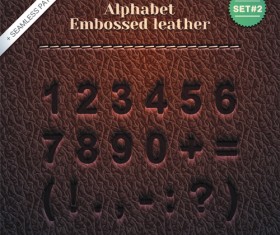 Set of Leather Alphabet vector 02