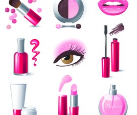 Cosmetics and Make-Up elements vector 01