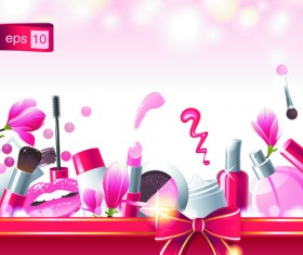 Cosmetics and Make-Up elements vector 02