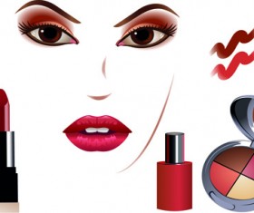 Cosmetics and Make-Up elements vector 04