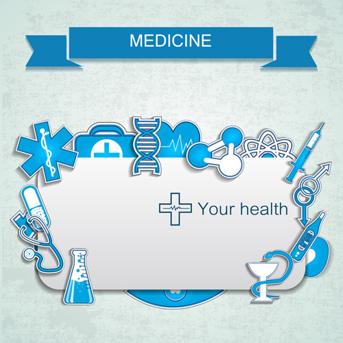 Medical elements vector banner 01
