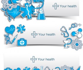 Medical elements vector banner 04