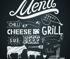 Black Style Menu vector 03