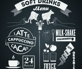 Black Style Menu vector 04