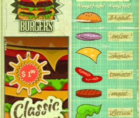 Retro Menu vector template 02