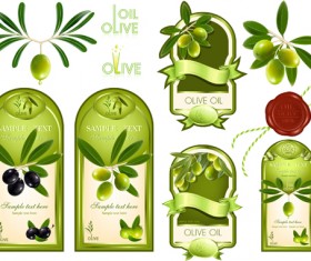 Olive labels vector 01