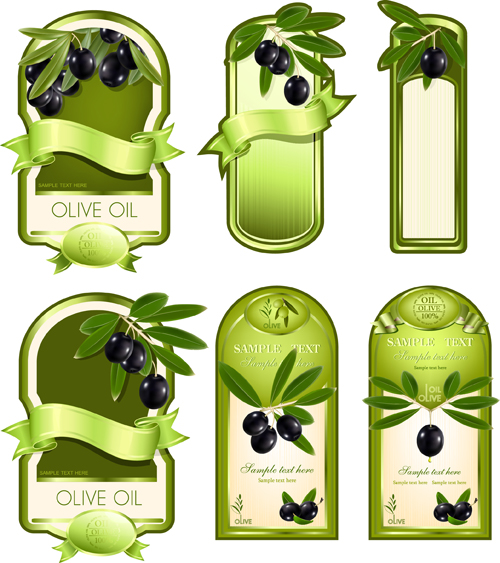 Olive labels vector 02