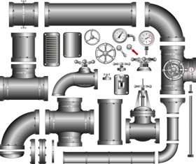 Set of Pipeline Parts vector 01