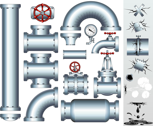 Set of Pipeline Parts vector 02
