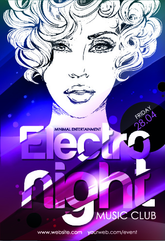 Music club poster design vector 01