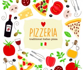 Creative Pizza design elements vector 01