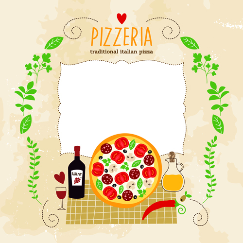 Creative Pizza design elements vector 02