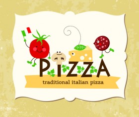 Creative Pizza design elements vector 03