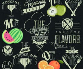 Pizza labels vector set 01