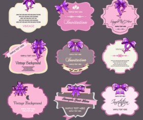 Retro labels ribbons vector set 04
