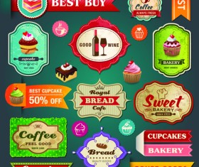 Retro Menu with labels vector 02